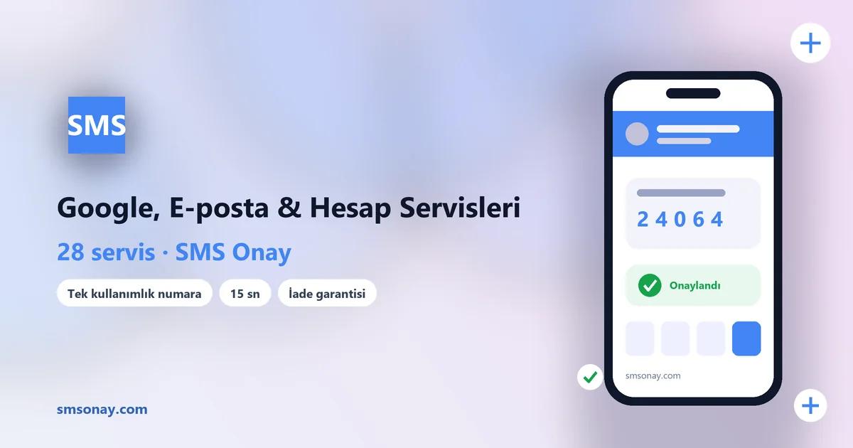 Google, E-posta & Hesap Servisleri SMS onay