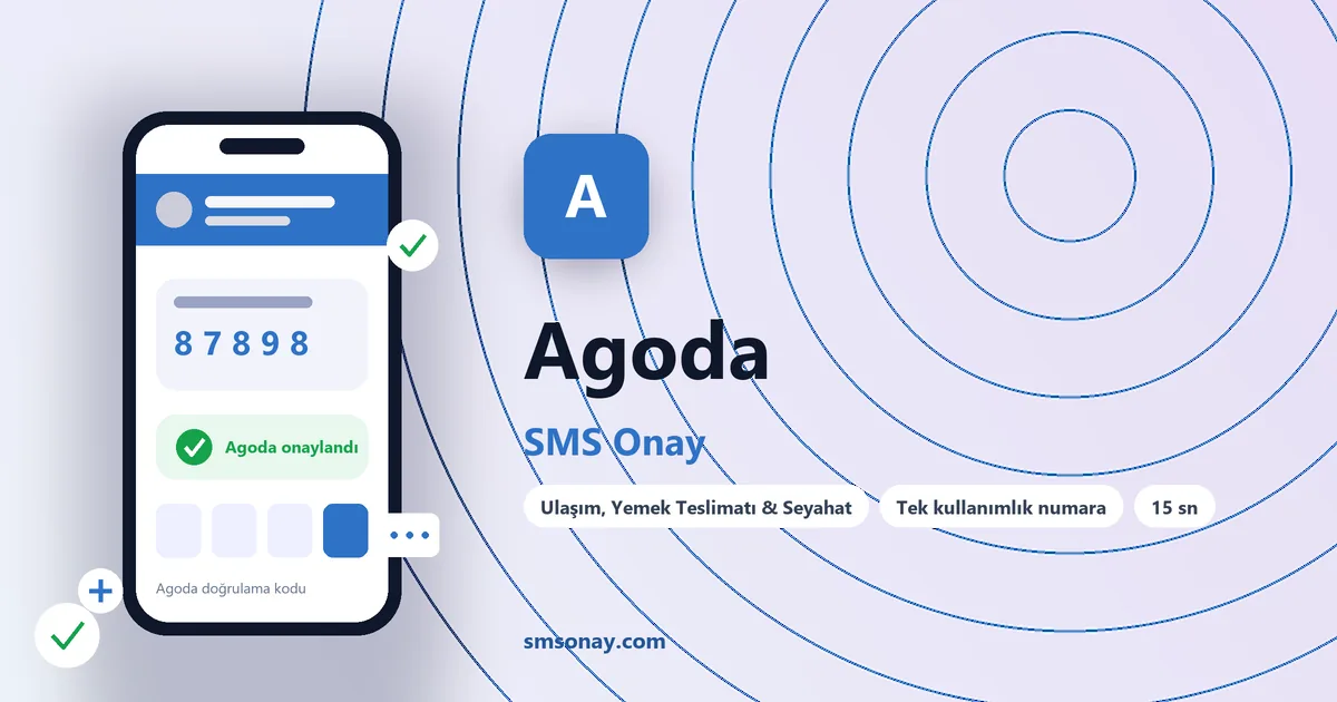 Agoda SMS onay: sanal numaraya gelen doğrulama kodu ekranı