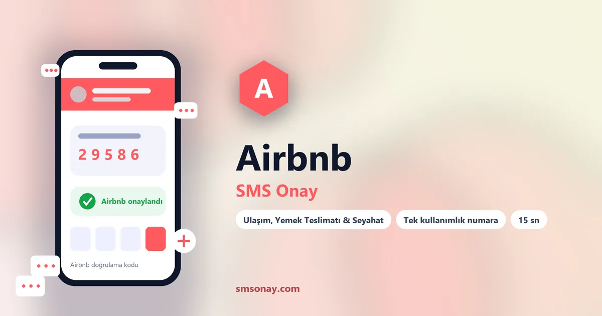 Airbnb Ücretsiz SMS Onay görseli