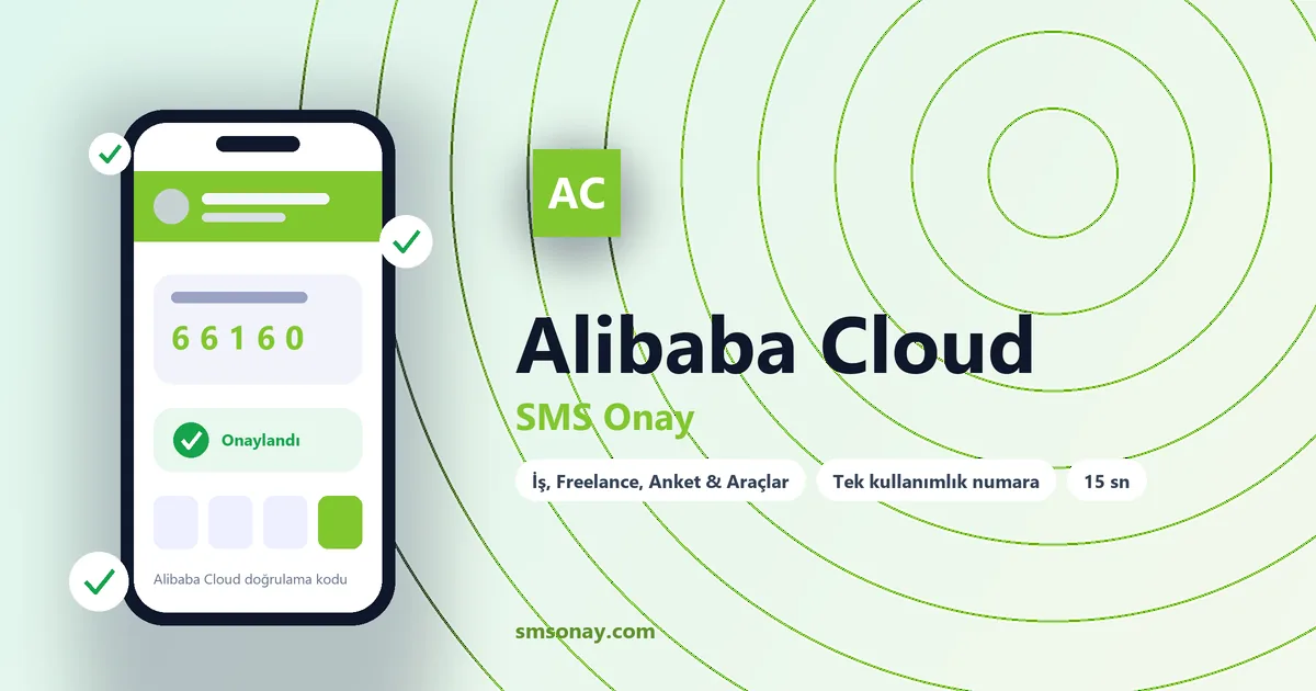 Alibaba Cloud Ücretsiz SMS Onay görseli