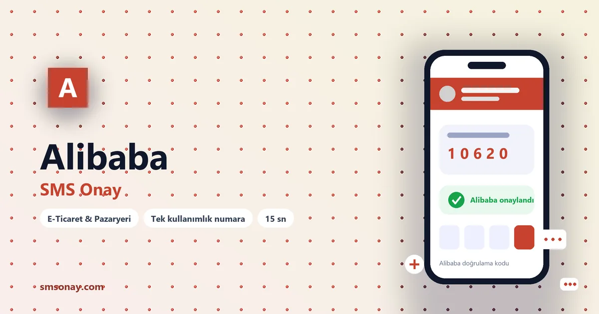 Alibaba SMS onay: sanal numaraya gelen doğrulama kodu ekranı