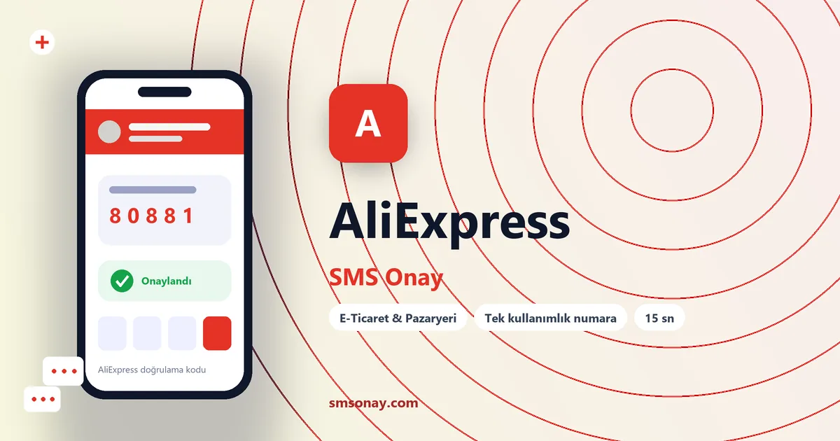 AliExpress SMS onay: sanal numaraya gelen doğrulama kodu ekranı