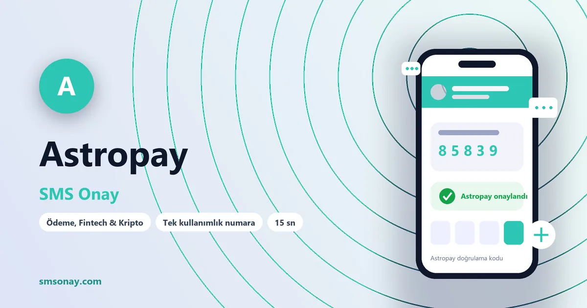 Astropay SMS onay: sanal numaraya gelen doğrulama kodu ekranı