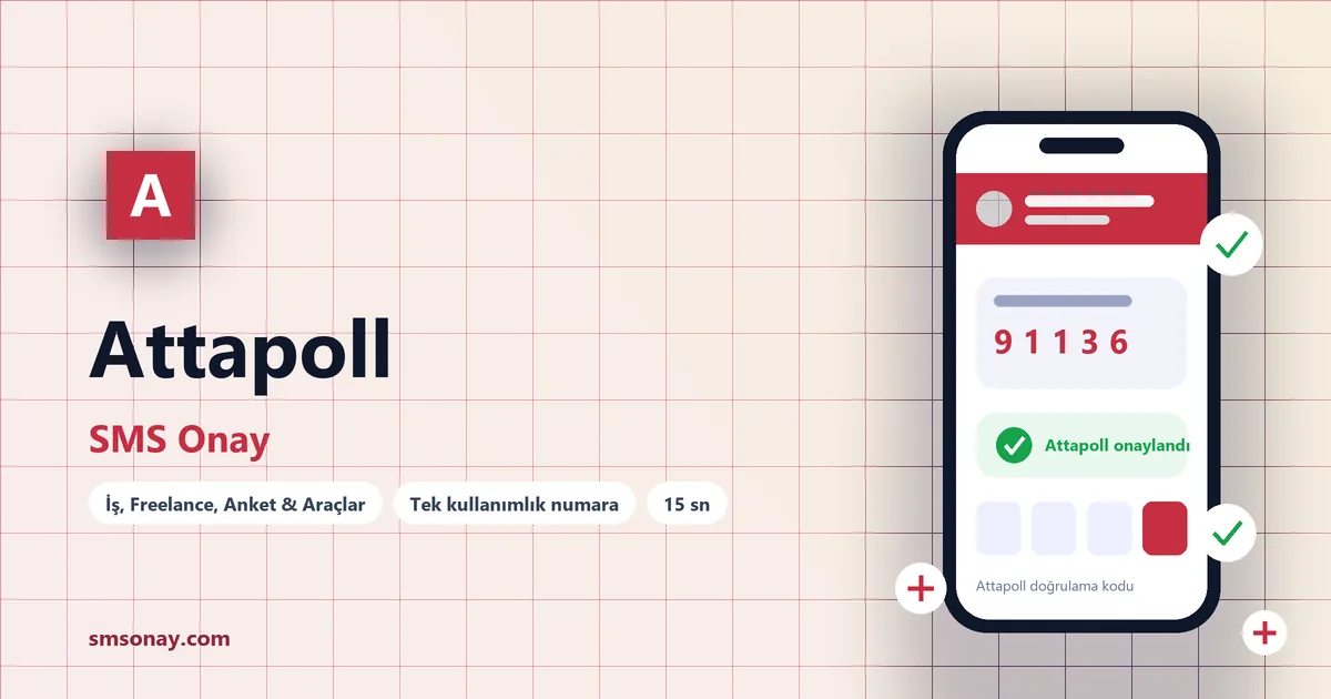 Attapoll SMS onay: sanal numaraya gelen doğrulama kodu ekranı