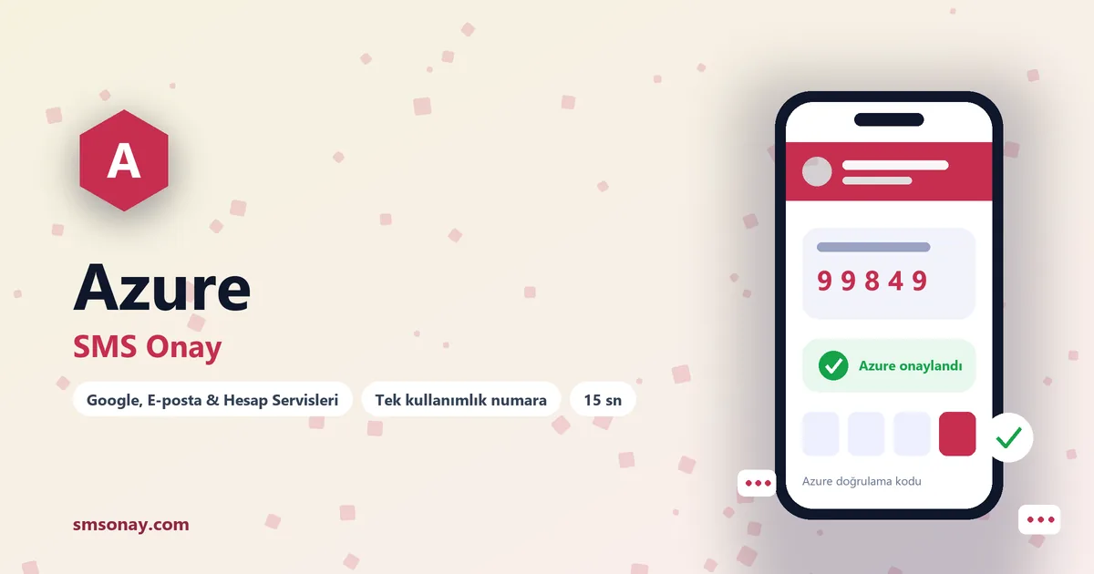 Azure SMS onay: sanal numaraya gelen doğrulama kodu ekranı