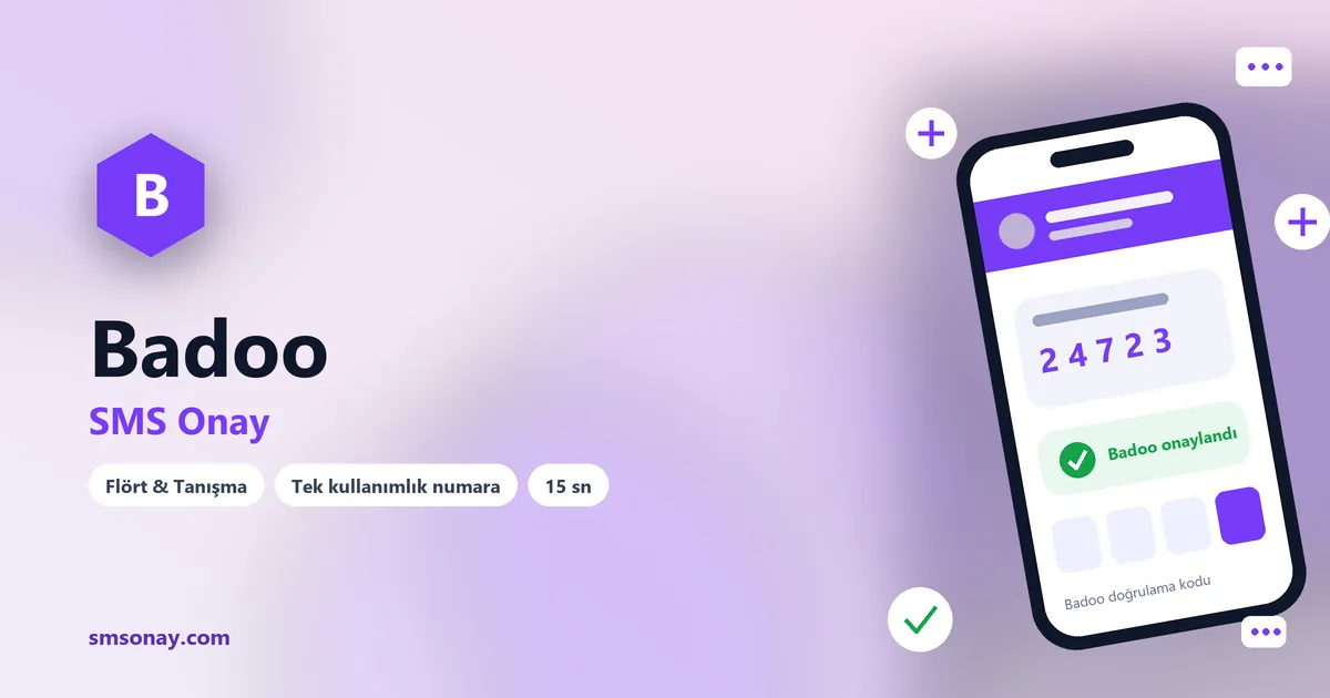 Badoo SMS onay: sanal numaraya gelen doğrulama kodu ekranı