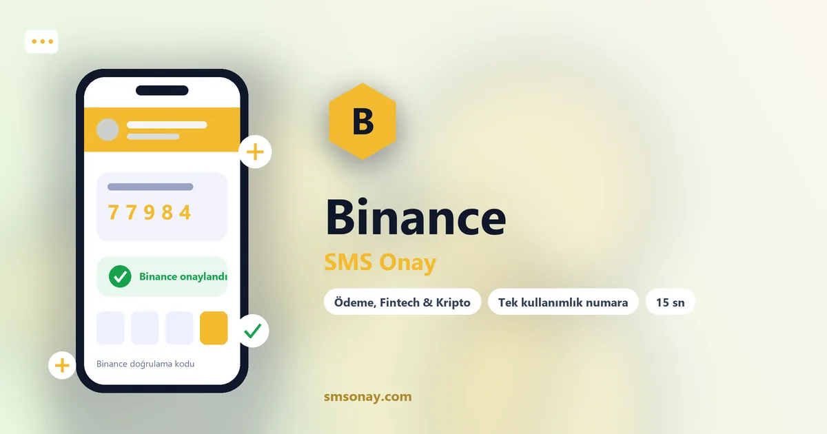 Binance Ücretsiz SMS Onay görseli