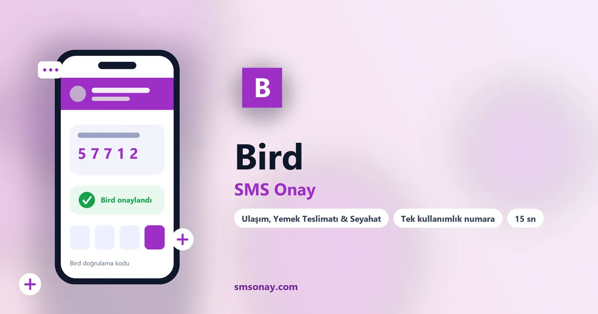 Bird Ücretsiz SMS Onay görseli