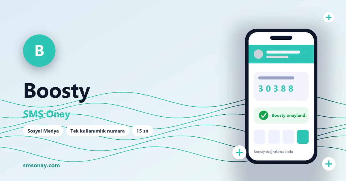 Boosty SMS onay: sanal numaraya gelen doğrulama kodu ekranı