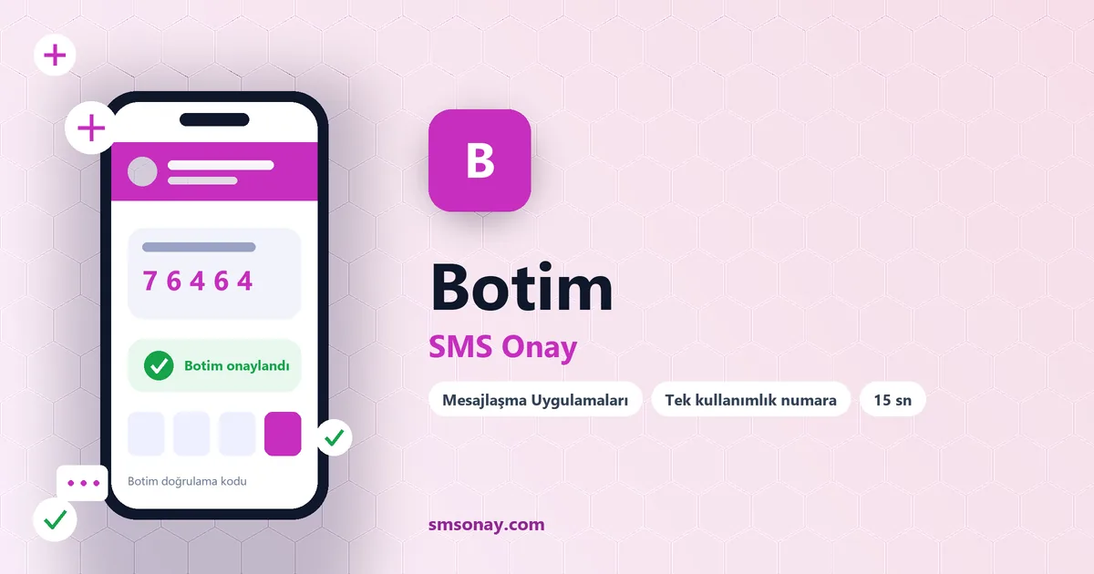 Botim Ücretsiz SMS Onay görseli