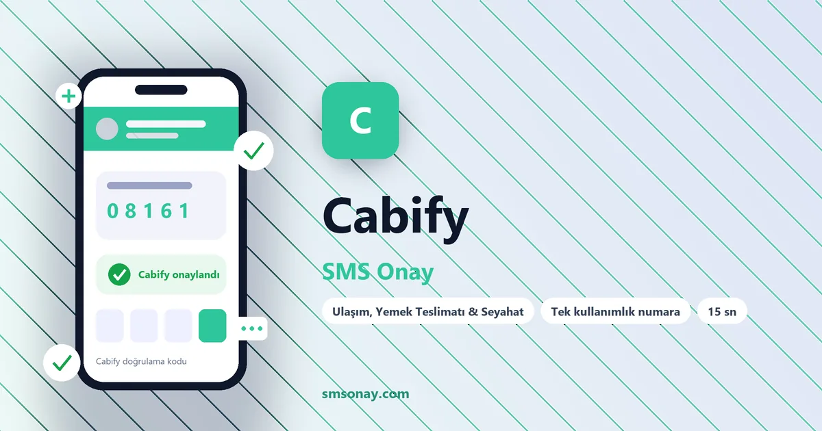 Cabify SMS onay: sanal numaraya gelen doğrulama kodu ekranı