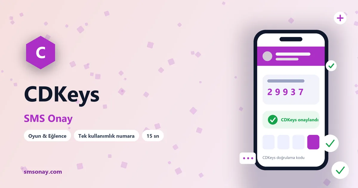 CDKeys SMS onay: sanal numaraya gelen doğrulama kodu ekranı