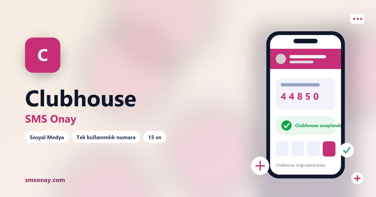 Clubhouse SMS onay: sanal numaraya gelen doğrulama kodu ekranı