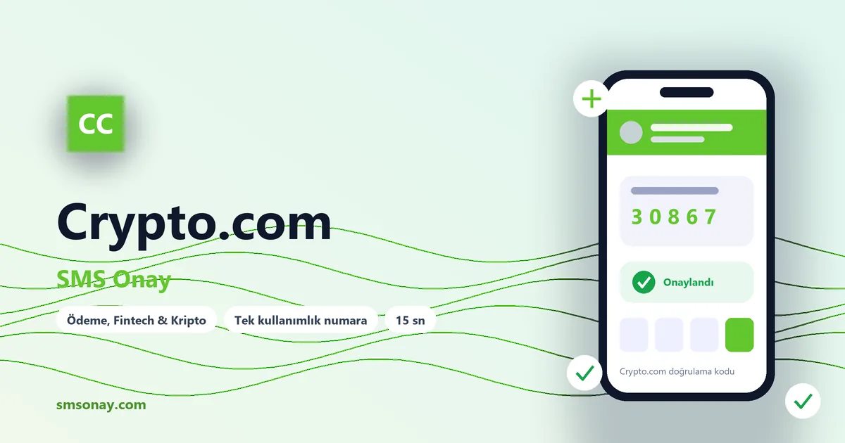 Crypto.com SMS onay: sanal numaraya gelen doğrulama kodu ekranı