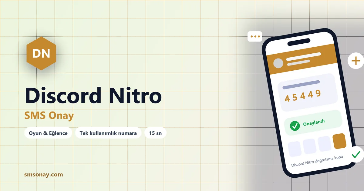 Discord Nitro Ücretsiz SMS Onay görseli