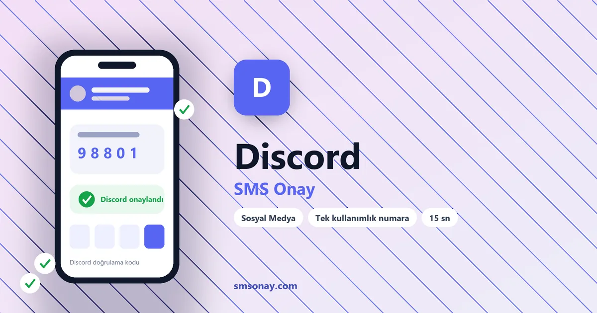 Discord SMS onay: sanal numaraya gelen doğrulama kodu ekranı