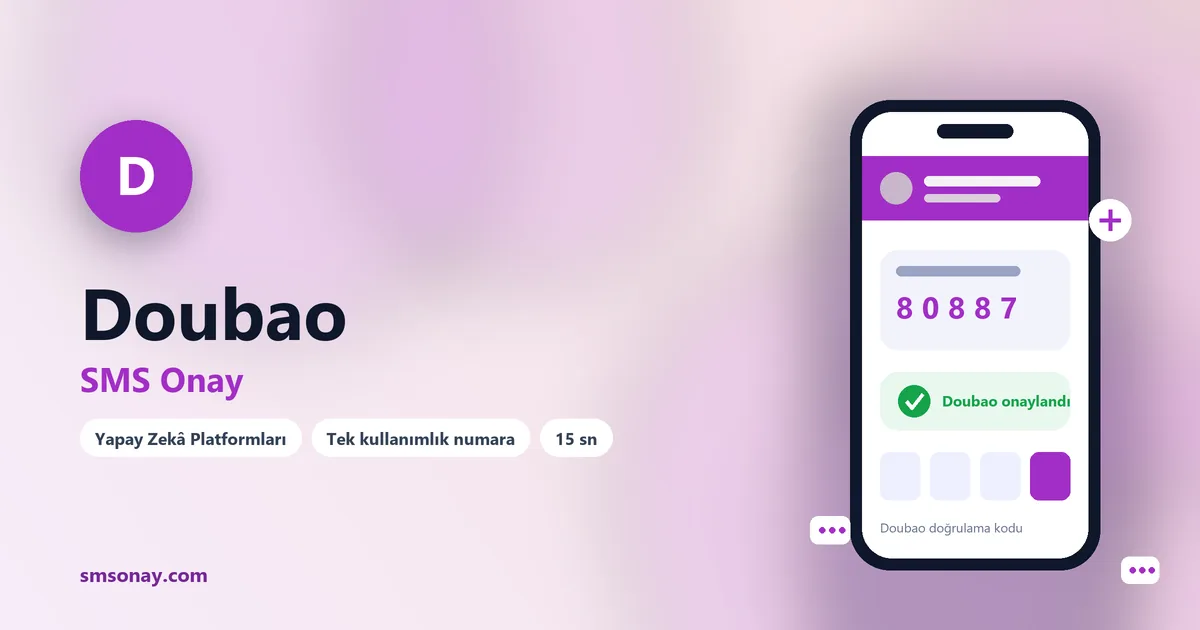 Doubao SMS onay: sanal numaraya gelen doğrulama kodu ekranı