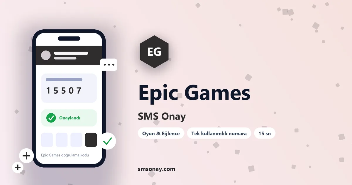 Epic Games SMS onay: sanal numaraya gelen doğrulama kodu ekranı
