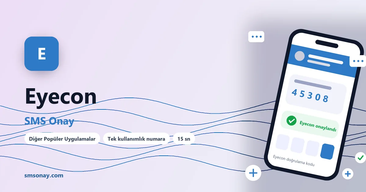 Eyecon SMS onay: sanal numaraya gelen doğrulama kodu ekranı