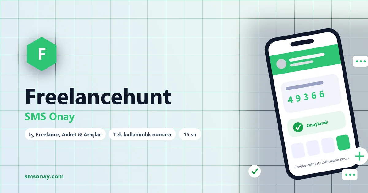 Freelancehunt Ücretsiz SMS Onay görseli