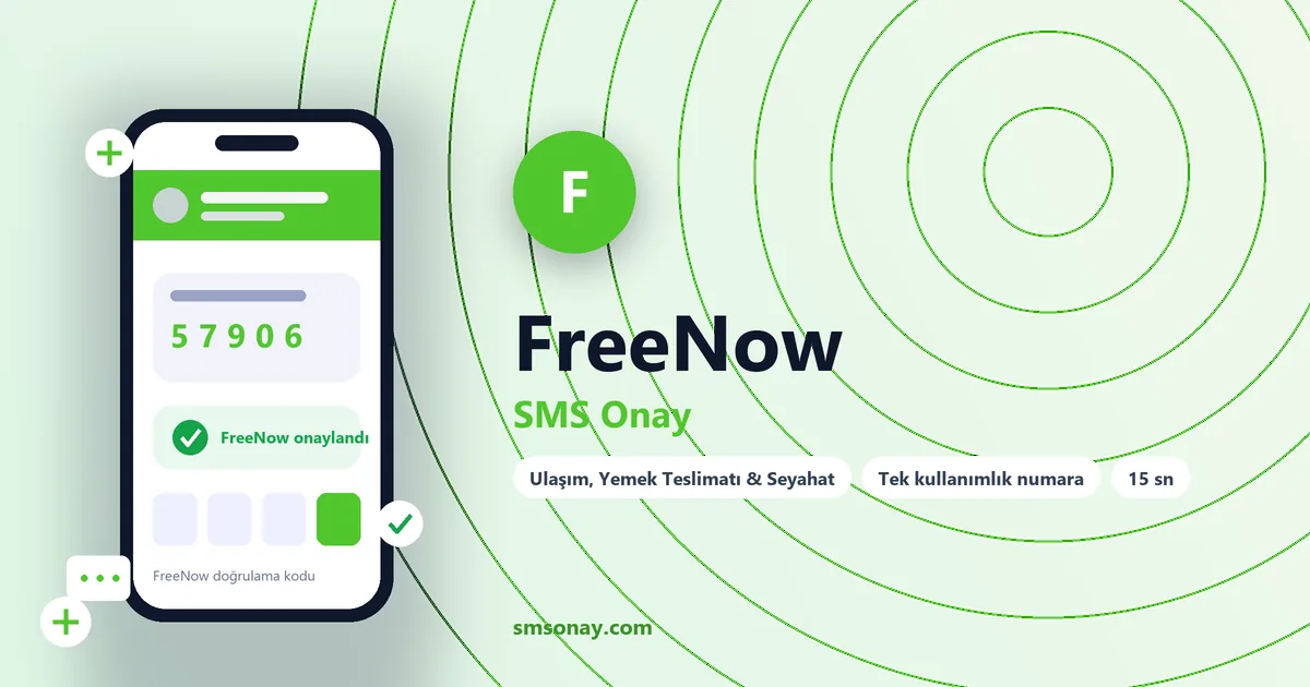 FreeNow Ücretsiz SMS Onay görseli