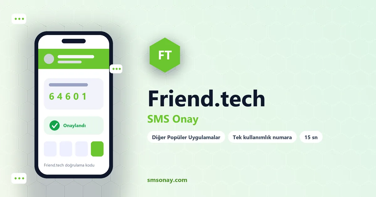 Friend.tech SMS onay: sanal numaraya gelen doğrulama kodu ekranı