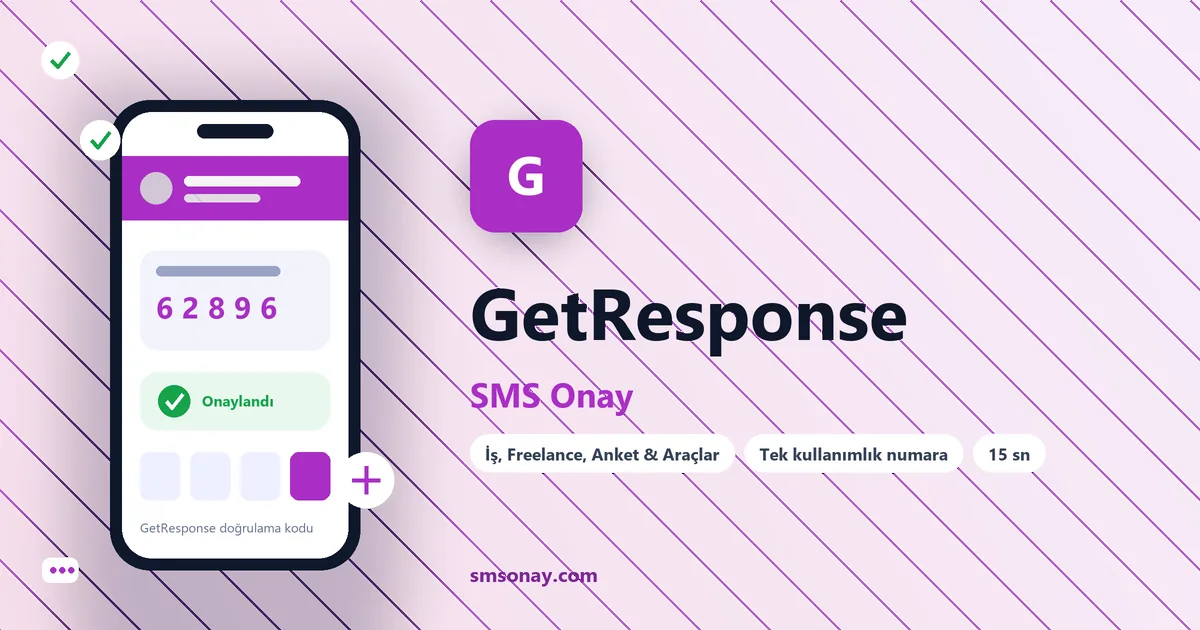 GetResponse SMS onay: sanal numaraya gelen doğrulama kodu ekranı