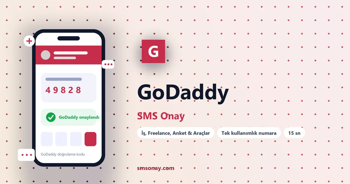 GoDaddy SMS onay: sanal numaraya gelen doğrulama kodu ekranı