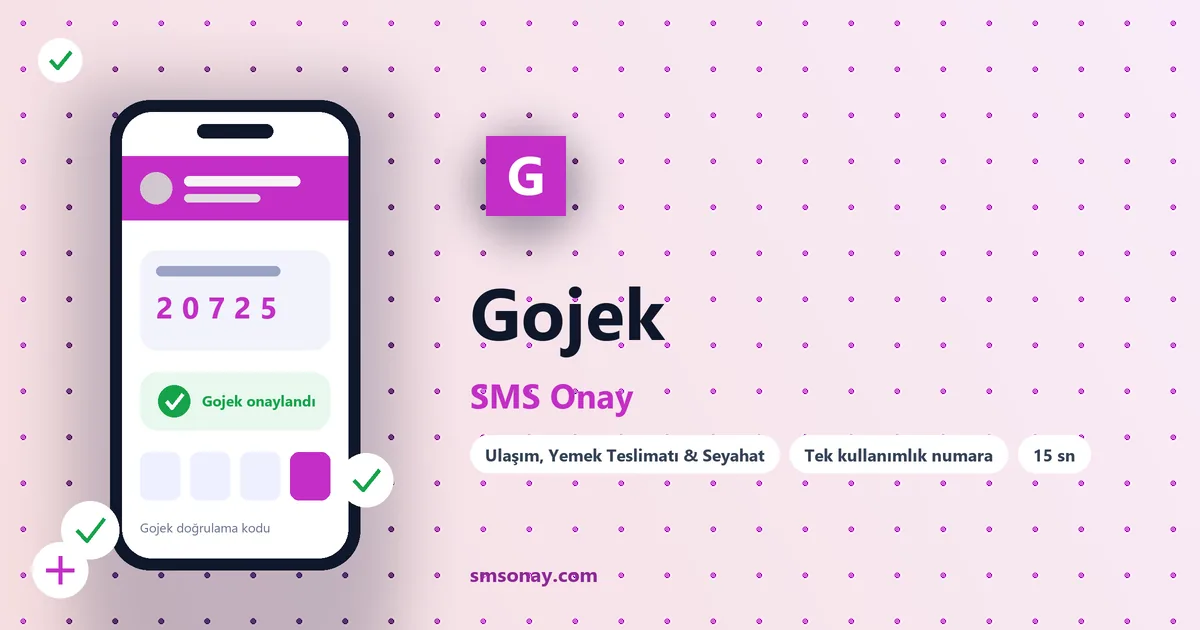 Gojek SMS onay: sanal numaraya gelen doğrulama kodu ekranı