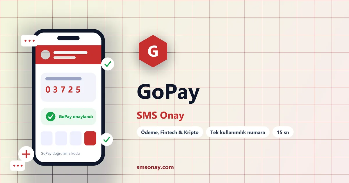 GoPay SMS onay: sanal numaraya gelen doğrulama kodu ekranı