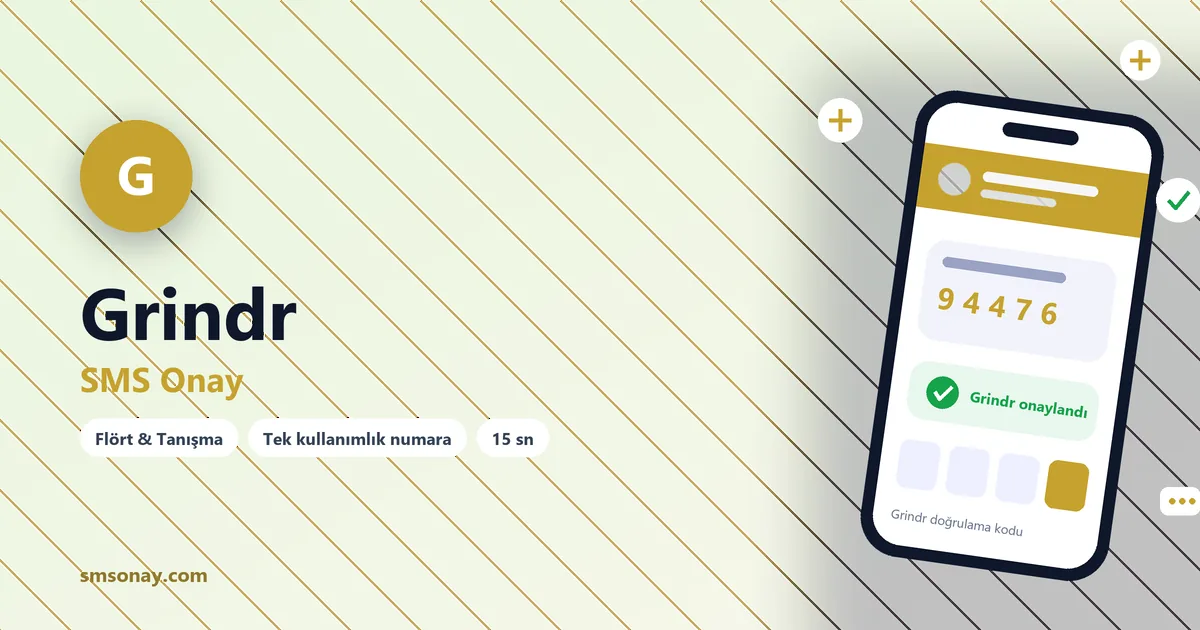 Grindr SMS onay: sanal numaraya gelen doğrulama kodu ekranı