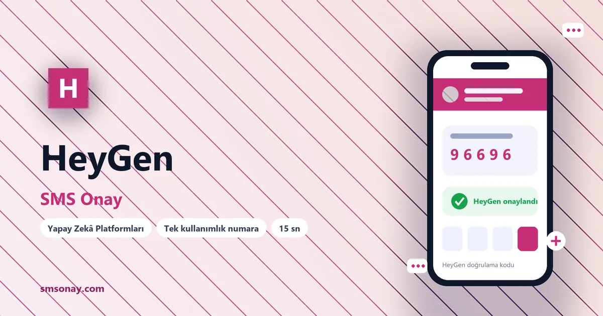 HeyGen SMS onay: sanal numaraya gelen doğrulama kodu ekranı