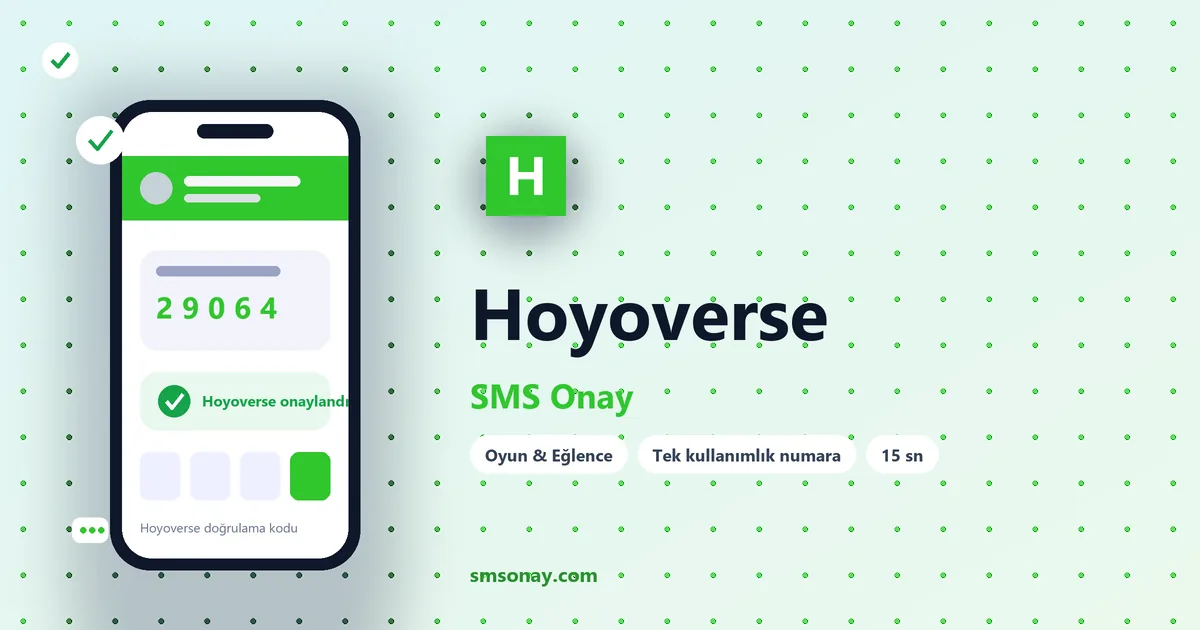 Hoyoverse Ücretsiz SMS Onay görseli