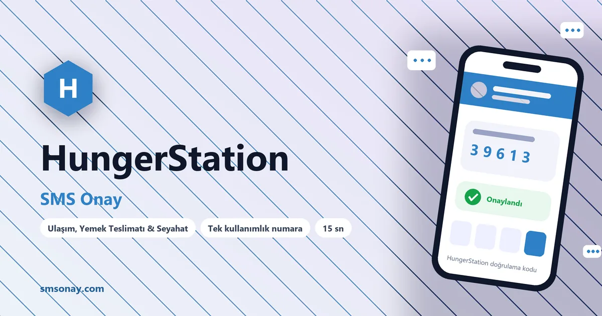 HungerStation Ücretsiz SMS Onay görseli