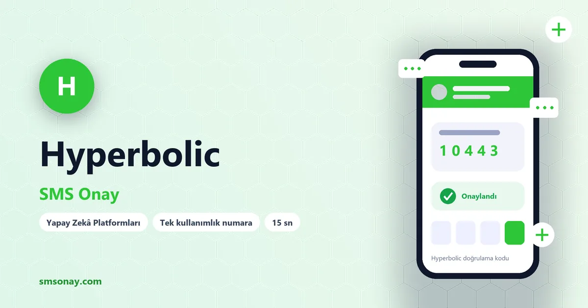 Hyperbolic SMS onay: sanal numaraya gelen doğrulama kodu ekranı