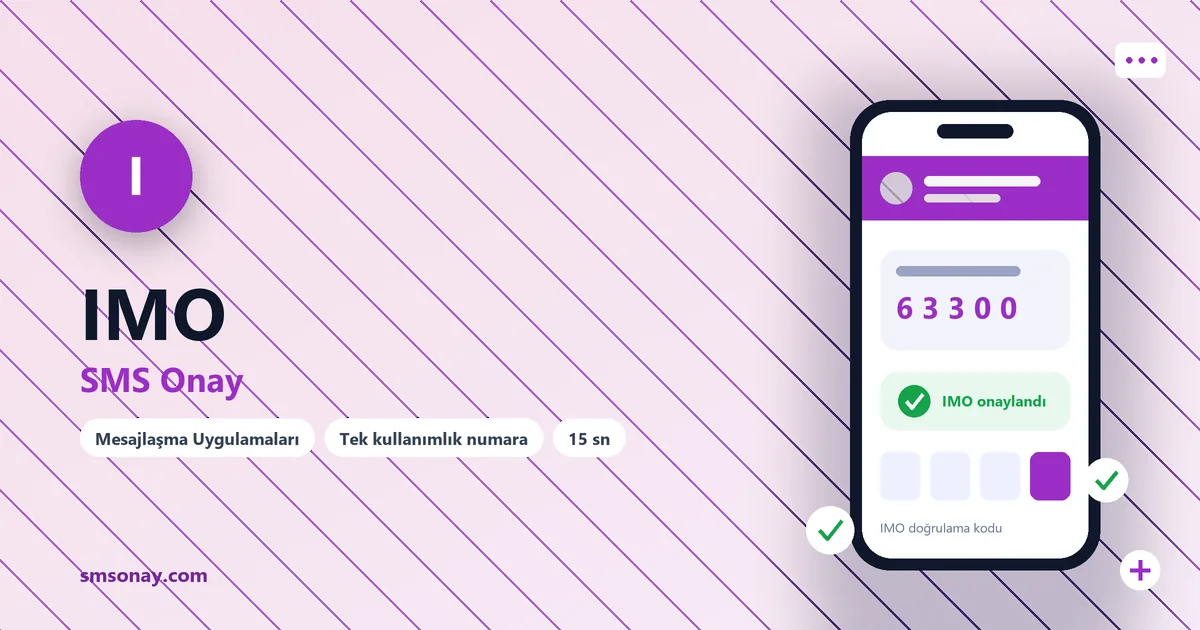 IMO SMS onay: sanal numaraya gelen doğrulama kodu ekranı