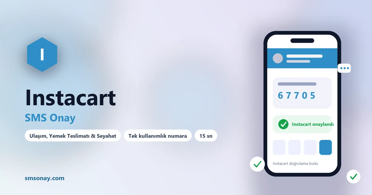 Instacart SMS onay: sanal numaraya gelen doğrulama kodu ekranı
