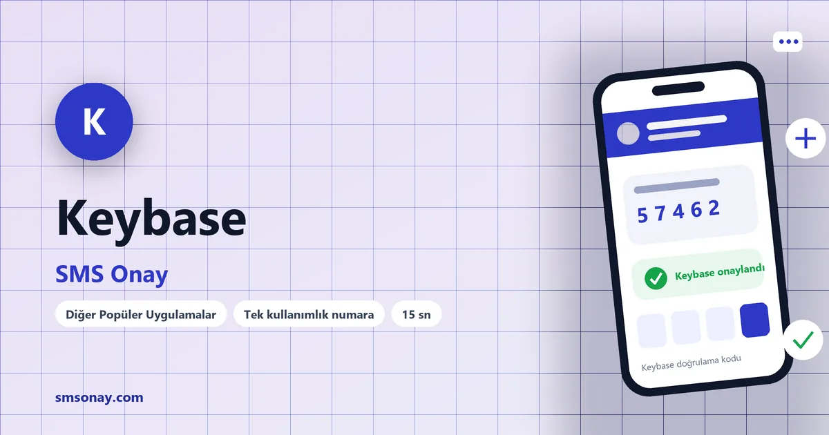 Keybase SMS onay: sanal numaraya gelen doğrulama kodu ekranı