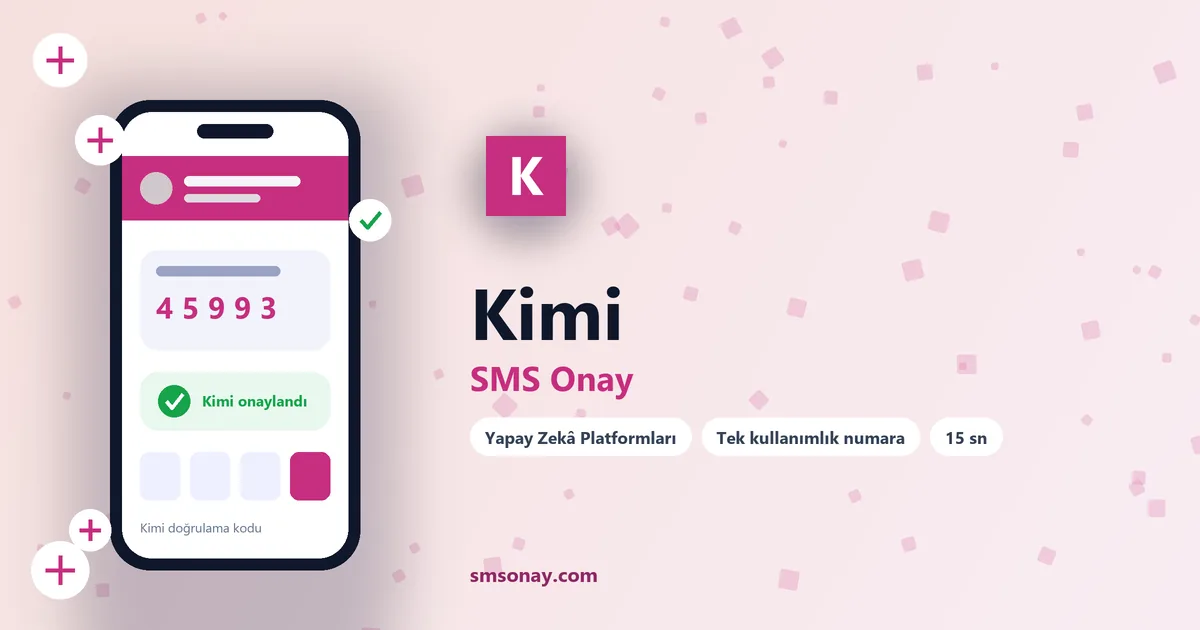 Kimi SMS onay: sanal numaraya gelen doğrulama kodu ekranı