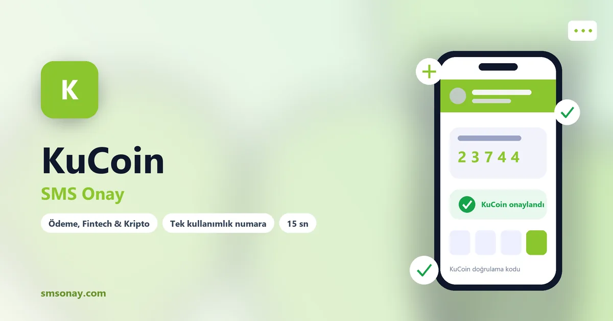 KuCoin SMS onay: sanal numaraya gelen doğrulama kodu ekranı