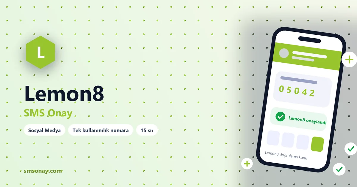 Lemon8 SMS onay: sanal numaraya gelen doğrulama kodu ekranı