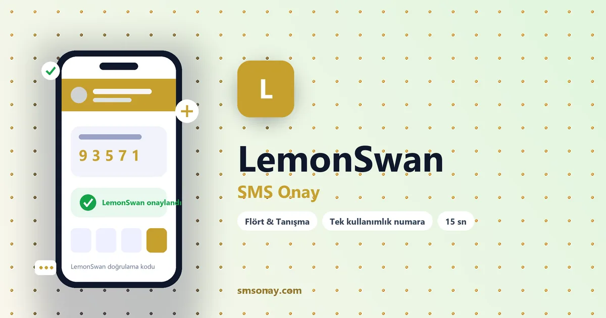 LemonSwan SMS onay: sanal numaraya gelen doğrulama kodu ekranı