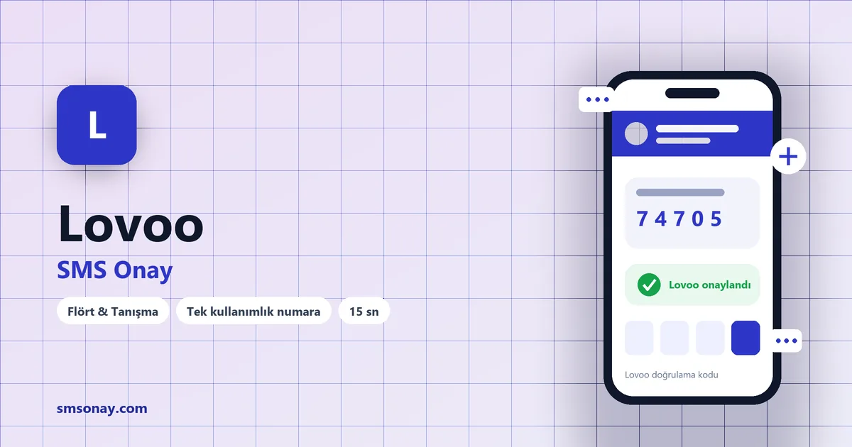 Lovoo SMS onay: sanal numaraya gelen doğrulama kodu ekranı