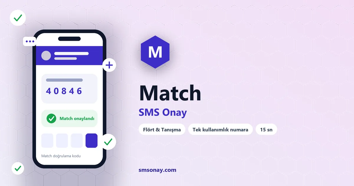 Match Ücretsiz SMS Onay görseli