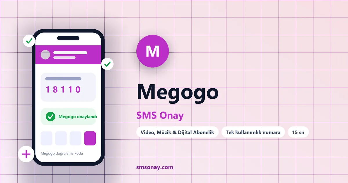 Megogo SMS onay: sanal numaraya gelen doğrulama kodu ekranı