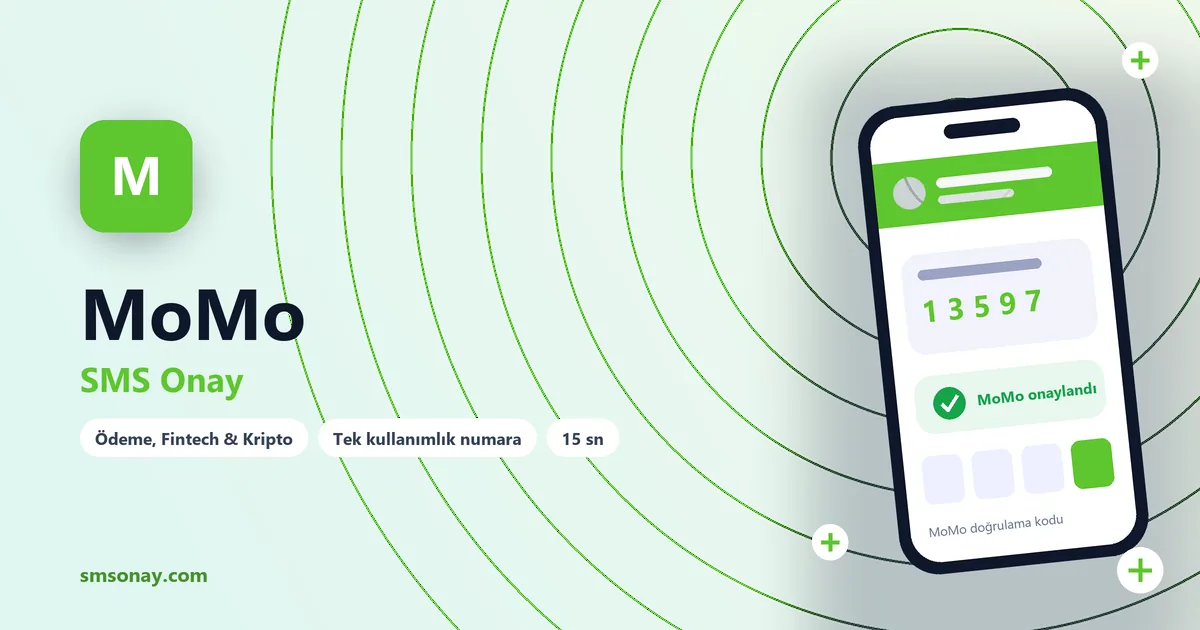 MoMo SMS onay: sanal numaraya gelen doğrulama kodu ekranı