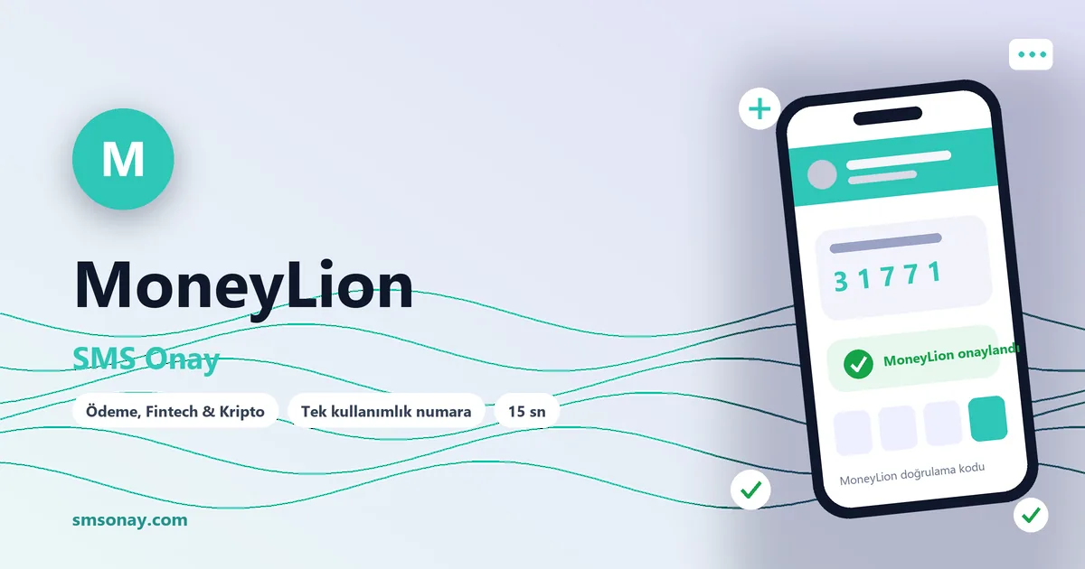 MoneyLion SMS onay: sanal numaraya gelen doğrulama kodu ekranı