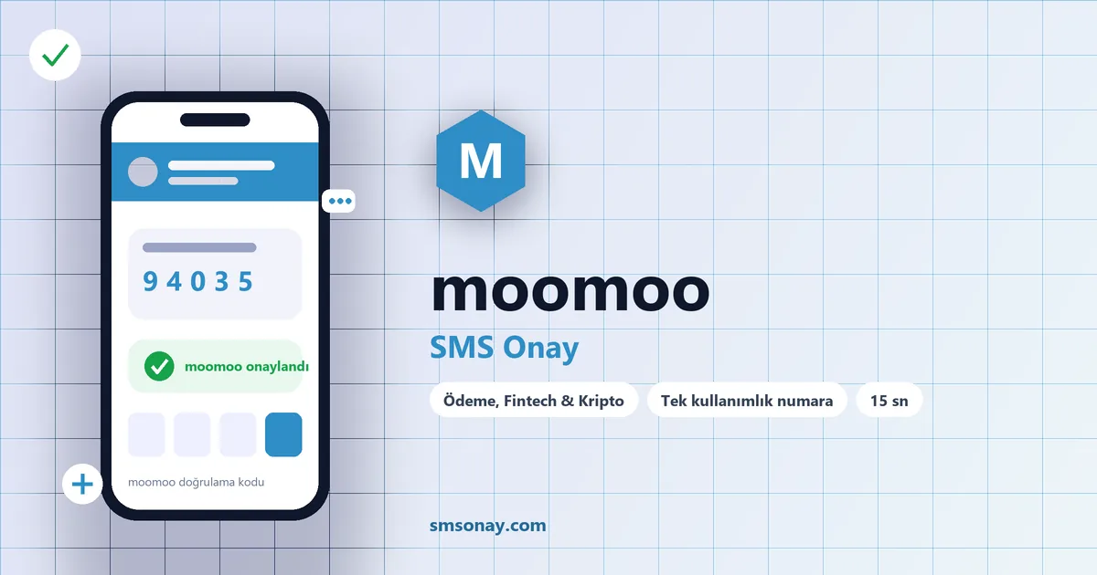 moomoo SMS onay: sanal numaraya gelen doğrulama kodu ekranı