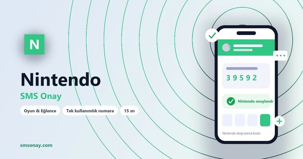Nintendo SMS onay: sanal numaraya gelen doğrulama kodu ekranı