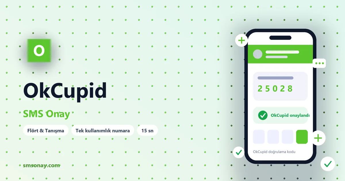 OkCupid SMS onay: sanal numaraya gelen doğrulama kodu ekranı